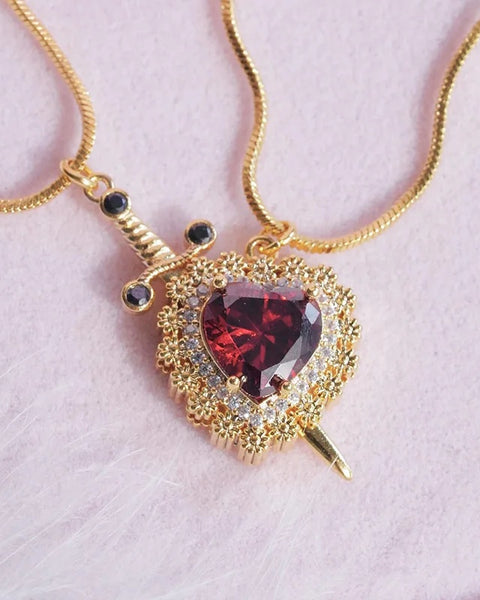 Heart and sword necklace T